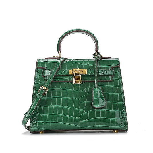Bag Women’s Vegan Leather Crocodile-Embossed Pattern With Top Handle Large Shoulder Bags Handbags